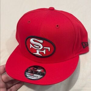 NFL San Francisco 49ers (Niners) Football Cap - Bright Red SF Logo Snapback Cap